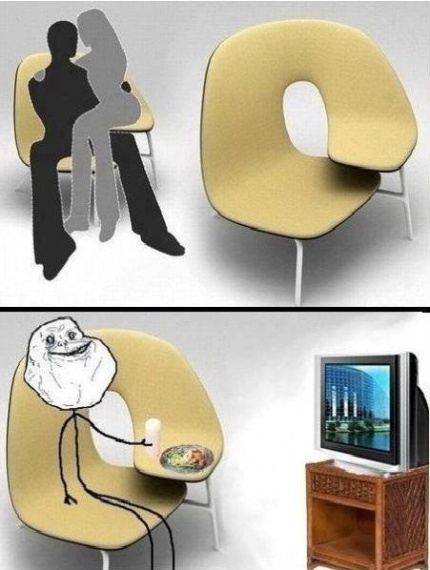 Forever alone fauteuil - meme