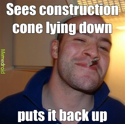 the fail of construction cones - meme