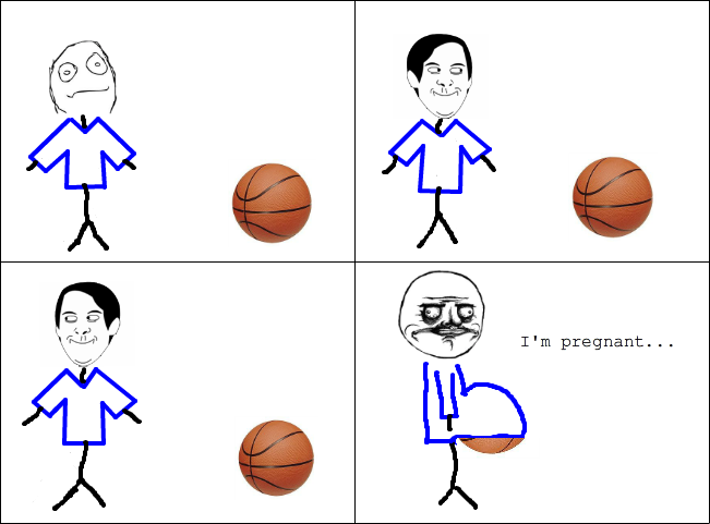 pregnant with a basketball - meme