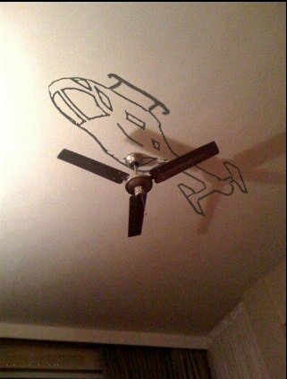 Ceiling helicopter - meme