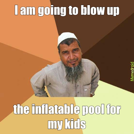 blowing up pool - meme