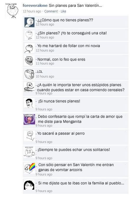 Forever alone Facebook - meme