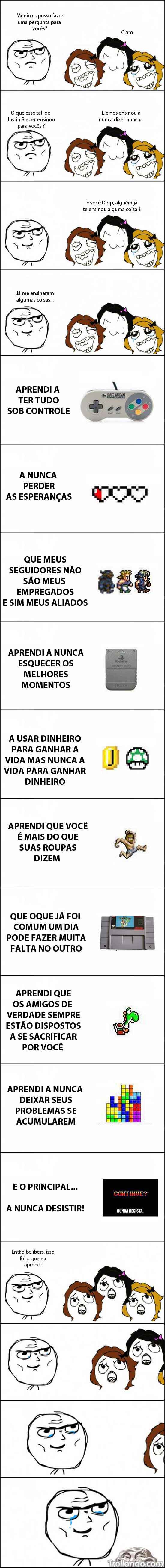 aprendi com os games - meme