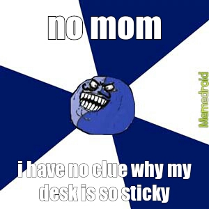sticky desk - meme
