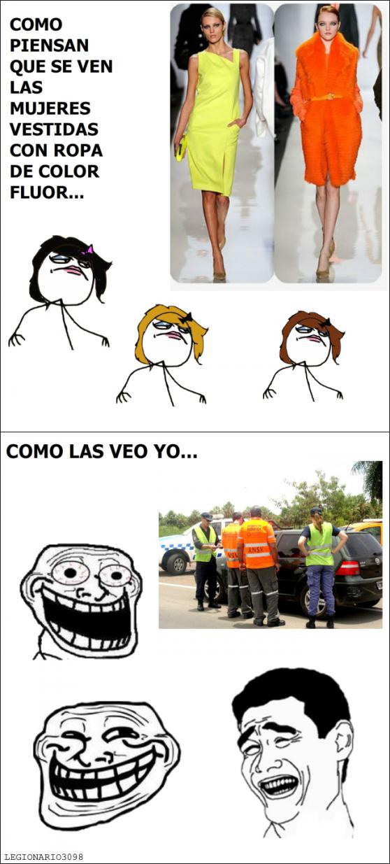 Las Mujeres Con Ropa Fosforescente - meme