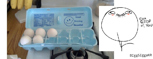 open the eggs to make breakfast, and this is what I get (eggs are nice people) - meme