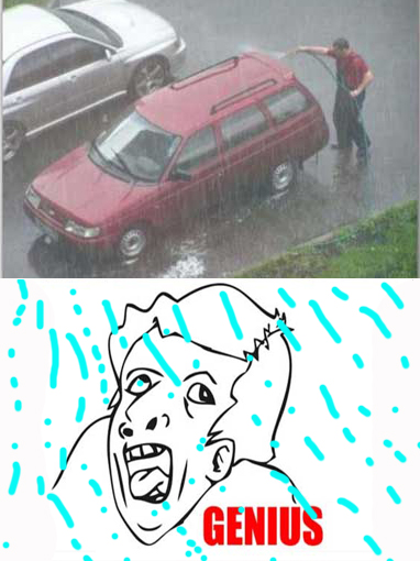 genius lava su coche - meme