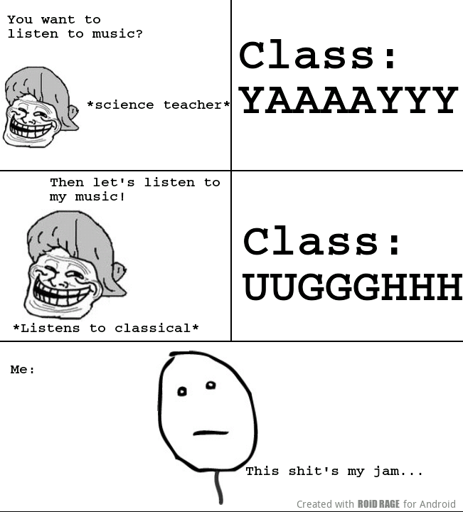 The Only Kid In Class That Listens to Classical - meme