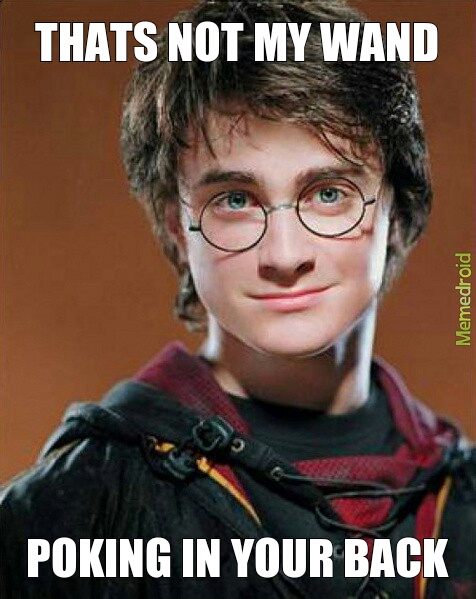 Is that your wand or are you just happy yo see me - meme