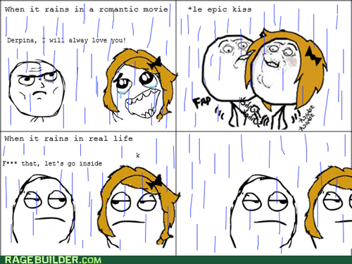 Romantic rain - meme