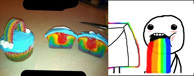 rainbow cakes - meme