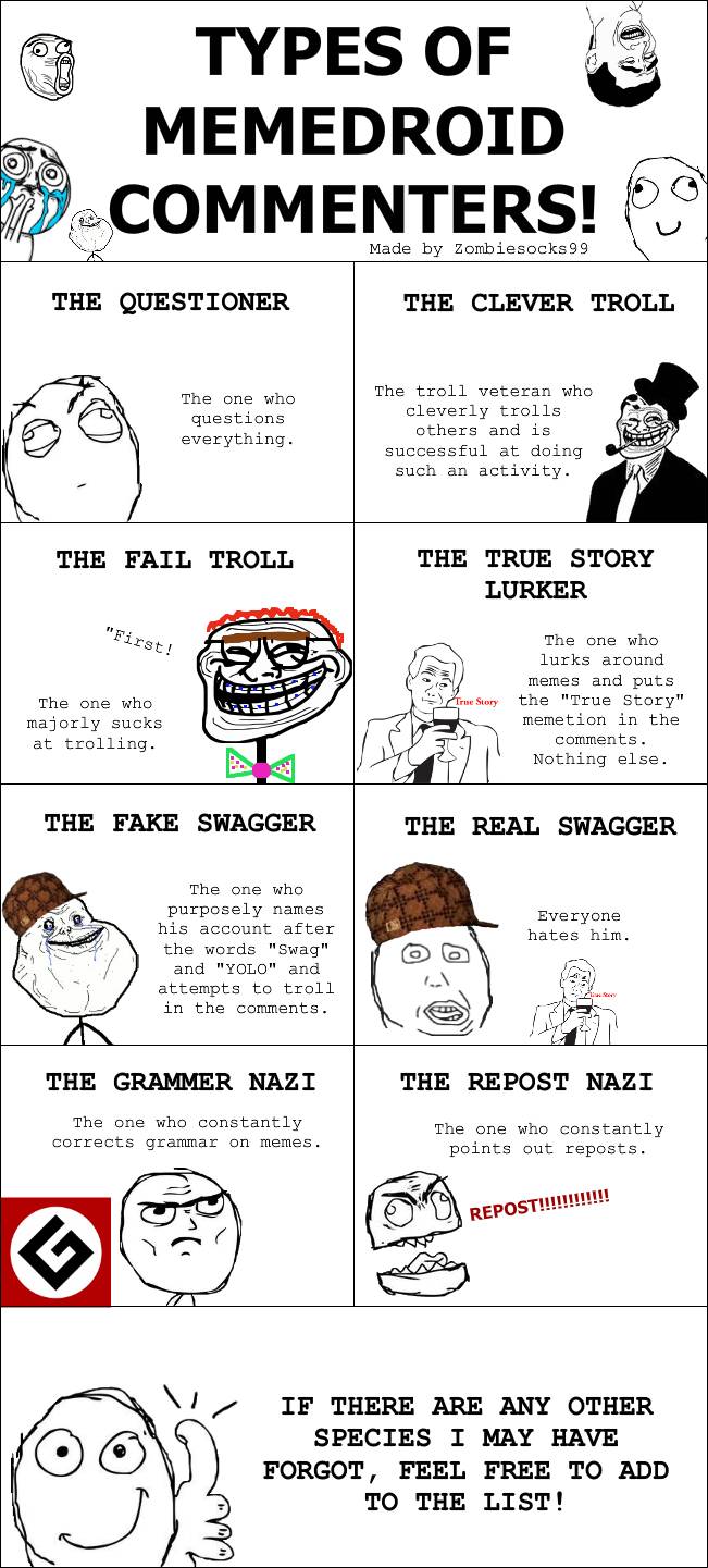 The types of commenters! - meme