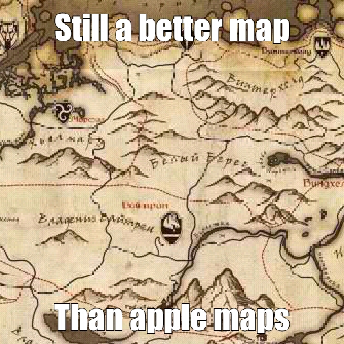 maps of skyrim - meme