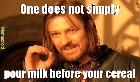 Milk first? - meme