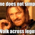 walk on legos