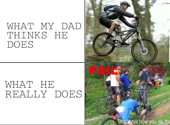 Dads bike skills - meme