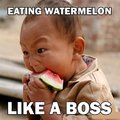 Eating watermelon like a boss