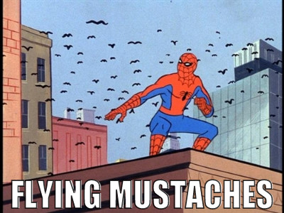 flying moustaches!! - meme