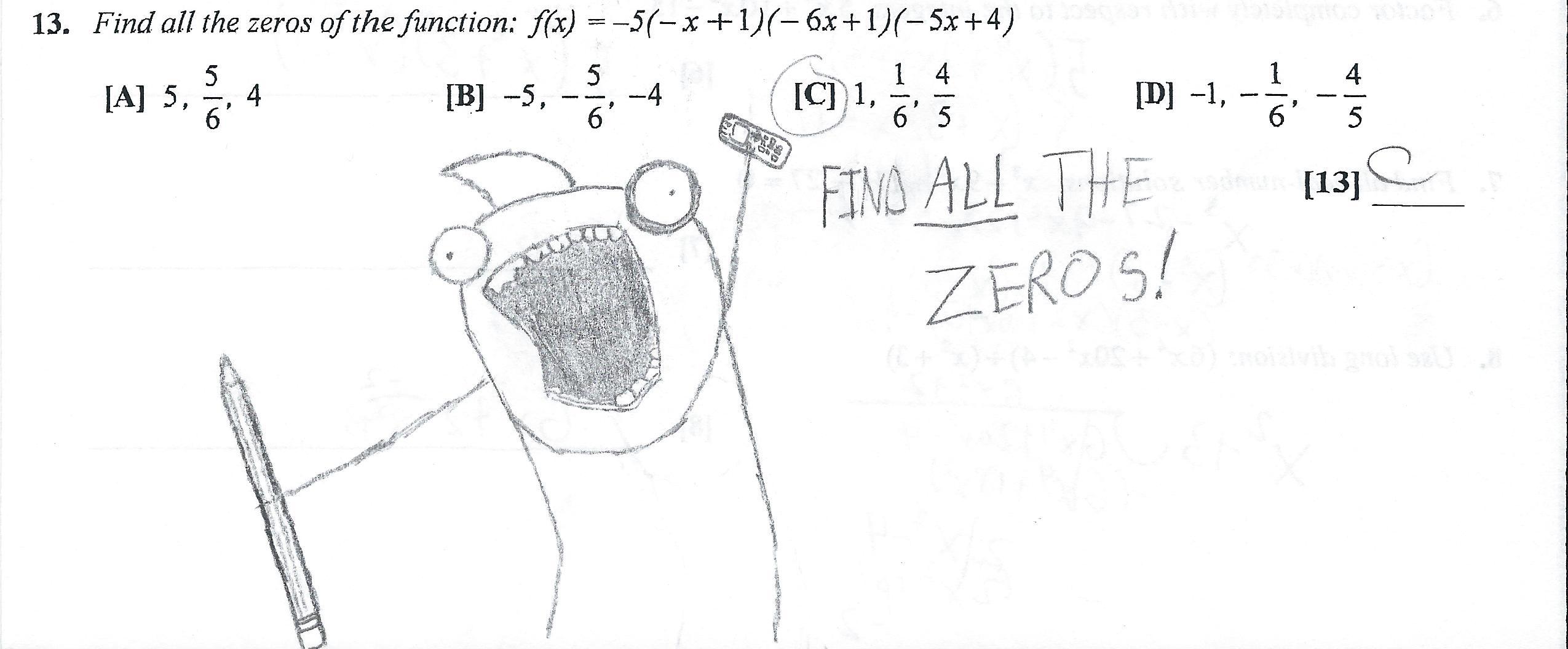 Find all the zeros - meme