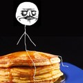 Sitting on pancakes
