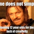 one does not stop blaming 12 year olds