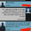 this guys number was on a different meme. I actually texted him! :p