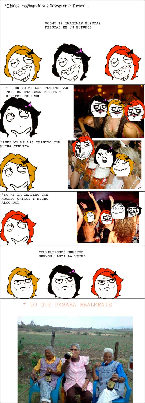 chicas imaginando sus fiestas - Meme by fukencioramires :) Memedroid, image size:550x1526
