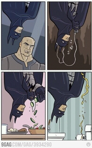 Regular day in Batman's life - meme