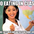 breakfast eating teacher