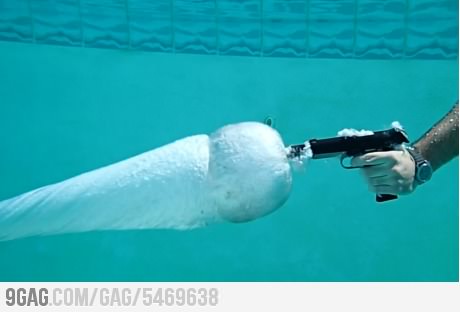 Gun shot under water - meme