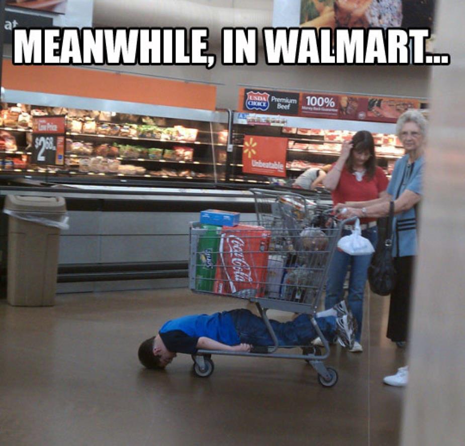 Just gonna' plank in Walmart... - meme