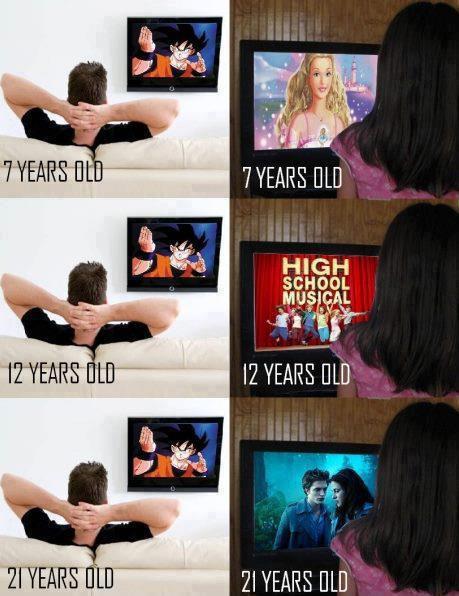 what boys girls watch - meme
