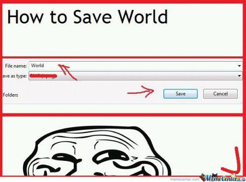 save world - meme