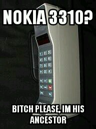 Hipster nokia ancestor - destroying shit and stuff befor it was mainstream - meme