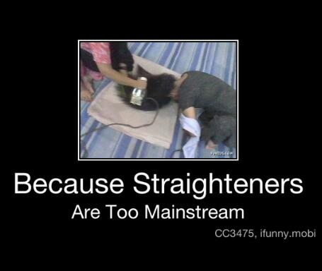 Straighteners are sooo mInstream - meme