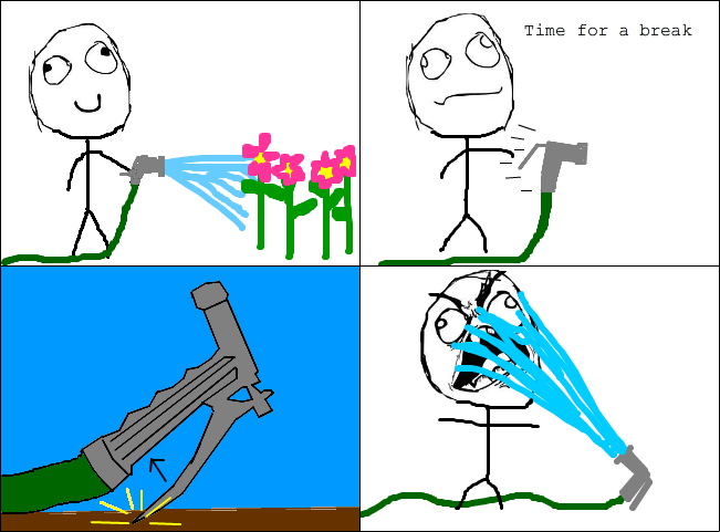 watering plants rage - meme