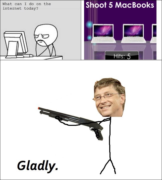 Mr Gates your 2pm shooting is ready - meme