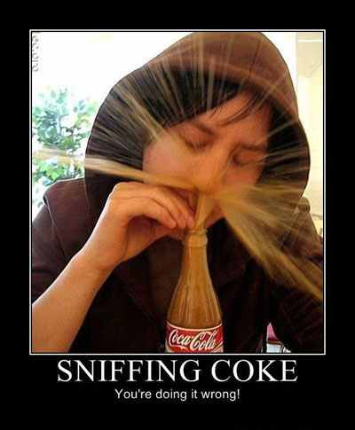 Sniffing coke - meme