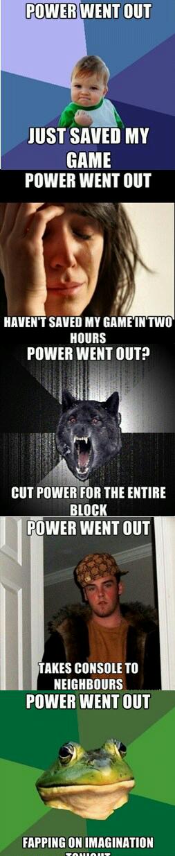 When the power goes out - Meme subido por RanQe :) Memedroid