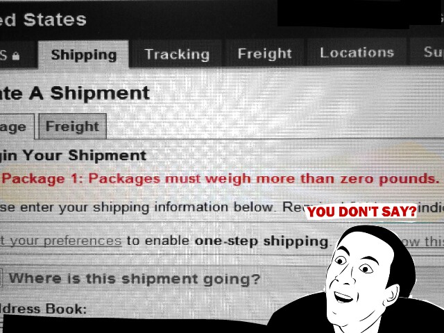 I never knew something could weigh less than zero pounds. UPS makes my brain hurt.. - meme
