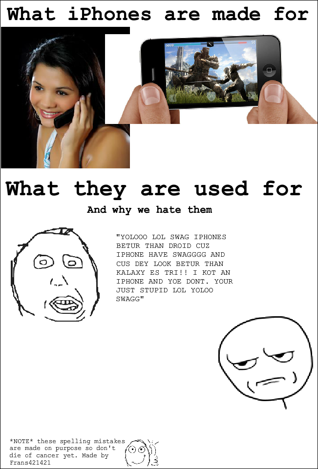 We hate iPhones because the users are retarded - meme