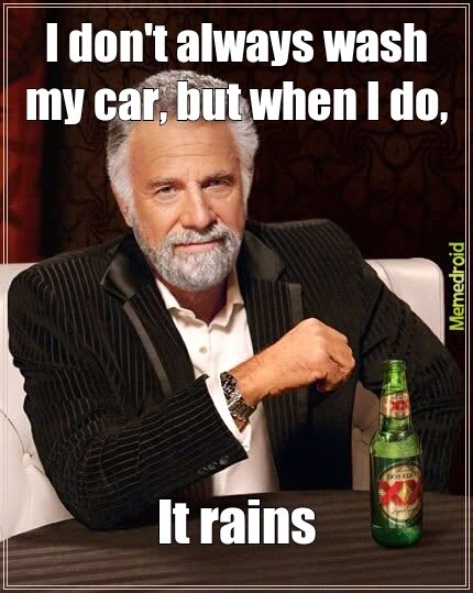 washing my car - meme