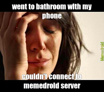 no connection on the toilet - meme