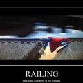 railing also means snorting drugs:)