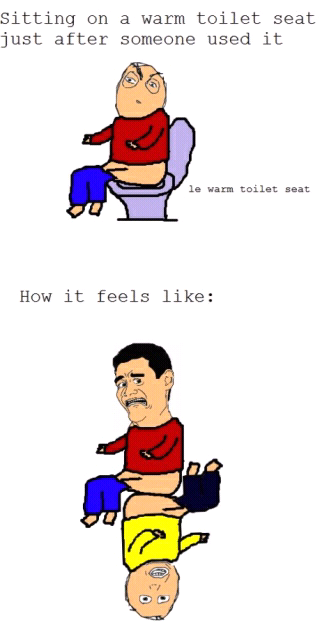 warm toilet seat - meme